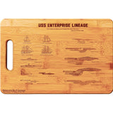 Bamboo Star Trek USS Enterprise Lineage Laser Engraved Decorative Cutting Board - Mahannah's Sci-fi Universe