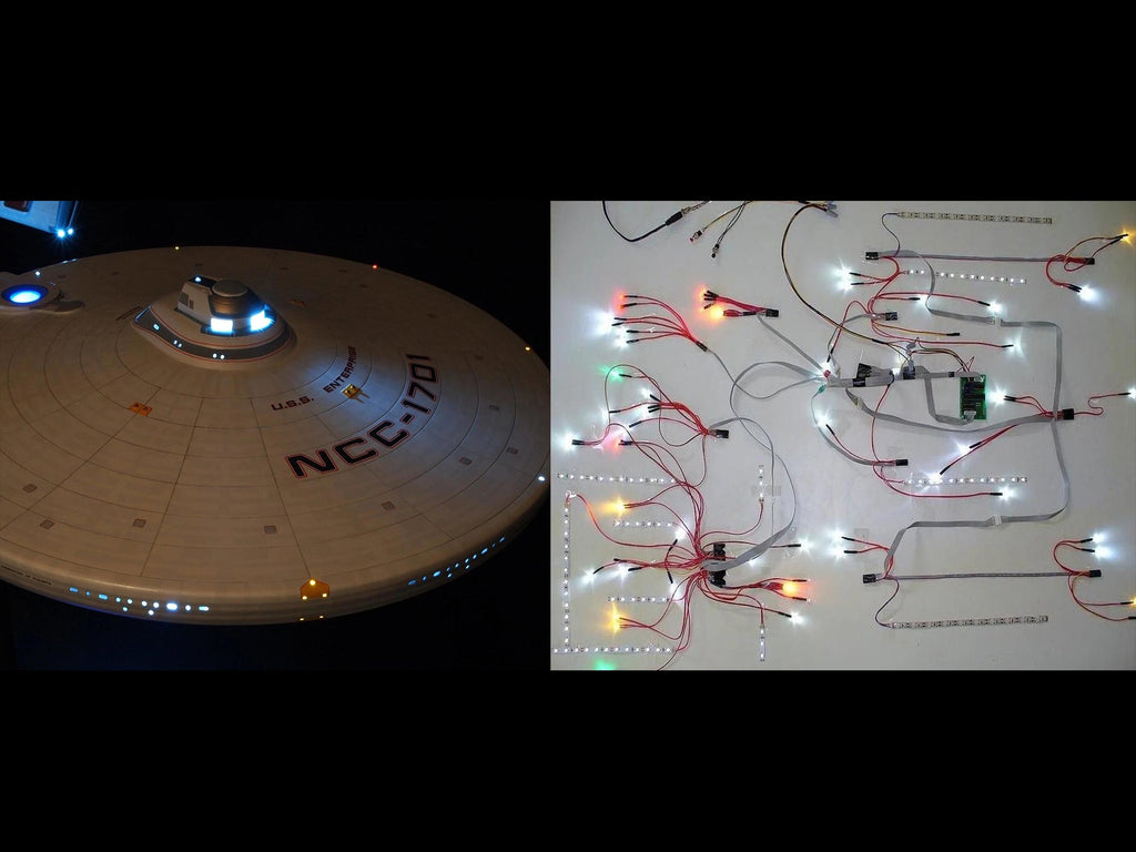 Descripción general de la instalación: The Polar Lights 1:350 Star Trek Enterprise Refit TenaControls Lighting Kit