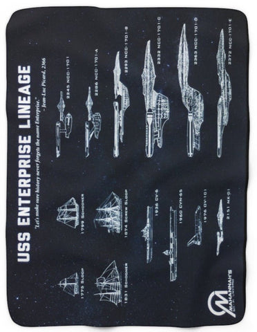 Star Trek USS Enterprise Lineage Sherpa Blanket - Mahannah's Sci-fi Universe